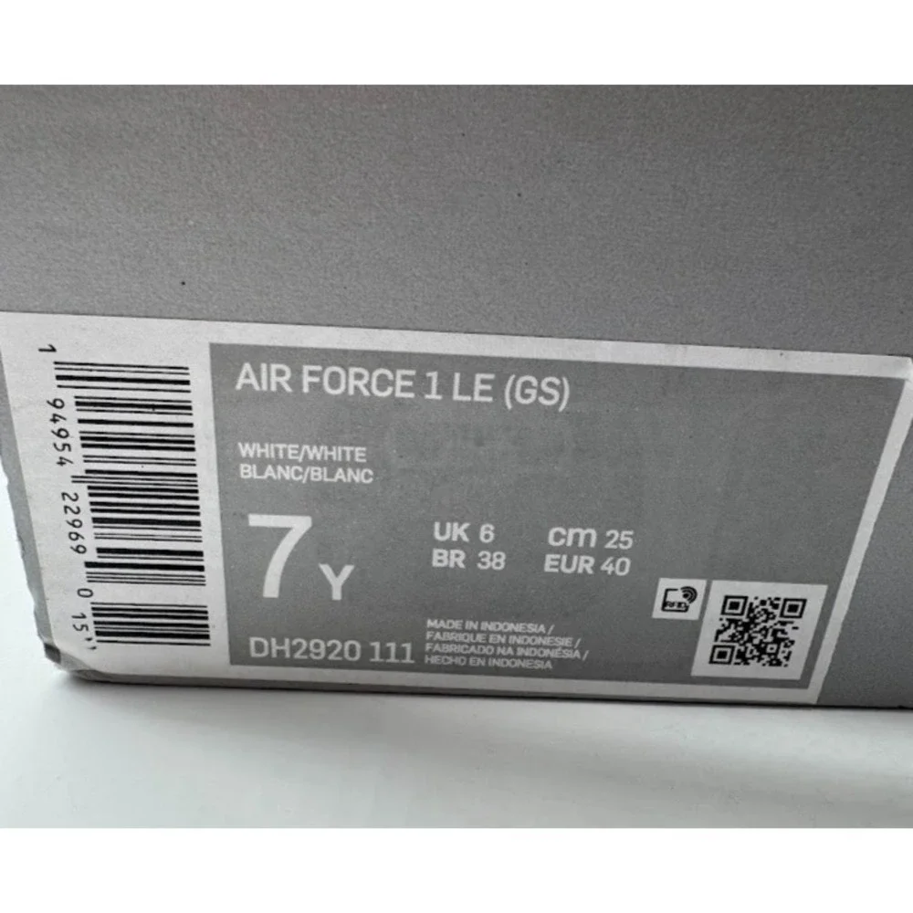 Nike Air Force 1 LE GS Custom Graffiti White Pink DH2920-111 Boys 7Y EU40